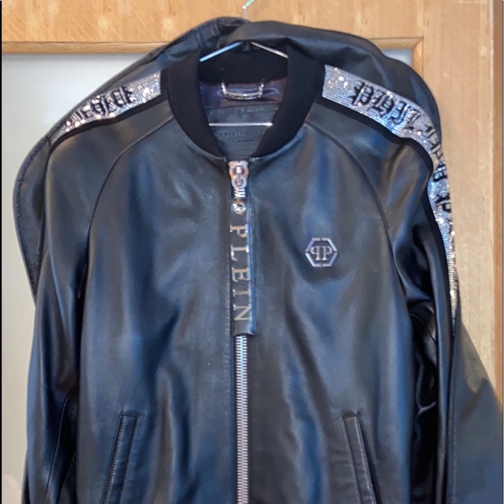 Black leather jacket